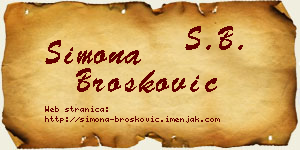 Simona Brošković vizit kartica